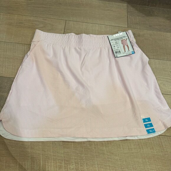 RBX WOMENS SEERSUCKER PINK STRIPE SKORT NEW XL - Picture 1 of 8